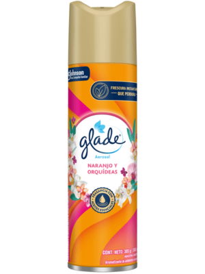 Desodorante Glade Aerosol NARANJO Y ORQUÍDEAS 360cc
