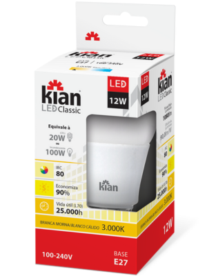 Lámpara Led Clásica Kian 12W E27 Luz Cálida - Imagen 2