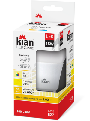 Lámpara Led Clásica Kian 15W E27 Luz Cálida - Imagen 2