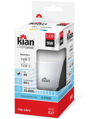 Lámpara Led Clásica Kian 9W E27 Luz Fría - Imagen 2
