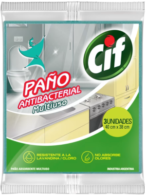 Paño Antibacterial Multiuso Cif x 3 unidades